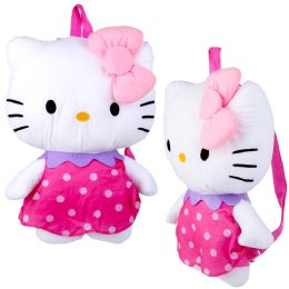 12 Bulk Hello Kitty 16-inch Plush Backpack