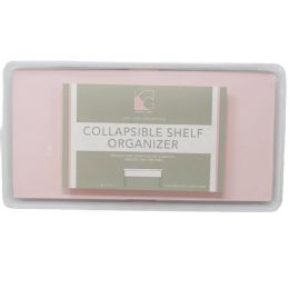 12 Bulk Pink Collaspible Shelf Doubler With Grey Tpr 14.25x7.48x7.01"