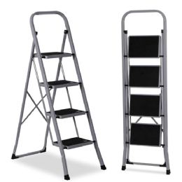 Bulk HB Tower Grey 4-Step Ladder Folding with Handle