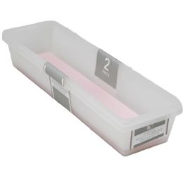 12 Bulk 2pk Pink Drawer Organizer With Grey Tpr 13x3.62x2.36"