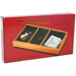 24 Bulk 3-Comp Wooden Valet Tray Organizer