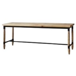 Bulk Natural Wooden Bench with Metal Accents
