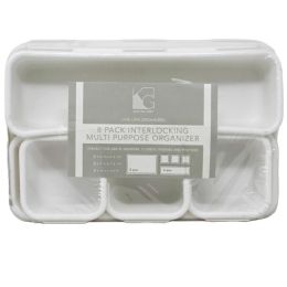12 Bulk 8pk White Drawer Organizer