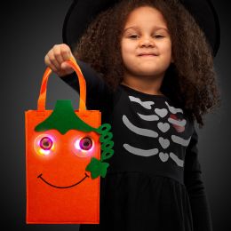36 Bulk Led Trick Or Treat Pumpkin Bag