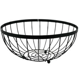 24 Bulk Matte Black Vertical Lined Fruit Bowl