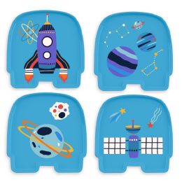 2 Bulk 4pk 9.4-inch Kids Plate - Blue Space