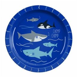 12 Bulk 8.2-inch Kids Rimmed Plate - Sharks Print