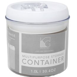 60 Bulk 1.0l White Round Plastic Container