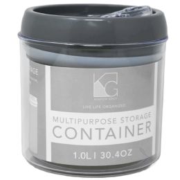 60 Bulk 1.0l Grey Round Plastic Container