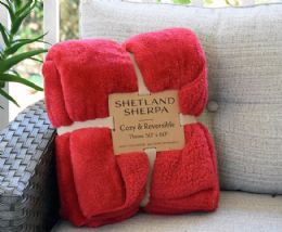 10 Bulk Shetland Sherpa Blanket In Red