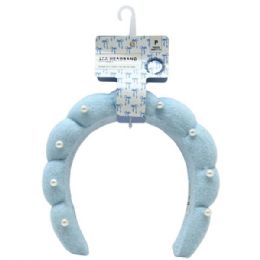 18 Bulk Parker Beauty Co Spa Headband With Pearls In Assorted Colors