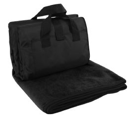20 Bulk Black Fleece Nylon Picnic Blanket 50 X 60 in