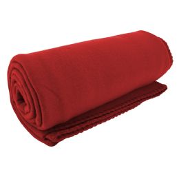 30 Bulk Red Value Fleece Blanket 50 X 60 in