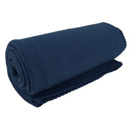 30 Bulk Navy Value Fleece Blanket 50 X 60 in