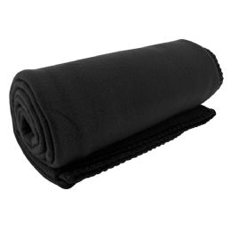 30 Bulk Black Value Fleece Blanket 50 X 60 in