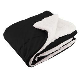 10 Bulk Black Micro Mink Sherpa Blanket 50 X 60 in