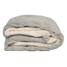 10 Bulk Grey Micro Mink Sherpa Blanket 50 X 60 in