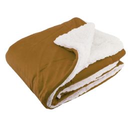 10 Bulk Camel Micro Mink Sherpa Blanket 50 X 60 in