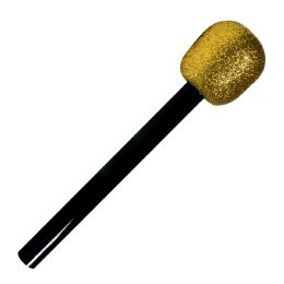 72 Bulk Gold Glitter Microphones 10in