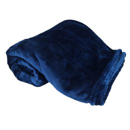 10 Bulk Navy Oversized Mink Touch Blanket 60 X 72 in