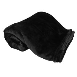 10 Bulk Black Oversized Mink Touch Blanket 60 X 72 in