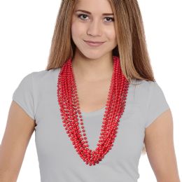 396 Bulk Red 7mm Bead Necklaces