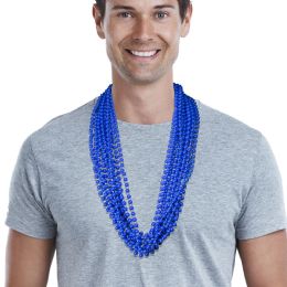 396 Bulk Blue 7mm Bead Necklaces 