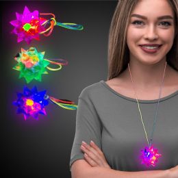 60 Bulk LED Crystal Star Necklaces