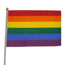 96 Bulk Rainbow Pride 12 inch x 18 inch Cloth Flags