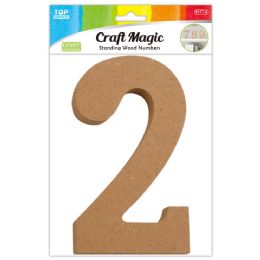12 Bulk Wooden Number "2" 13x12x1.2cm