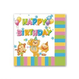 48 Bulk Napkin B'day 13x13"/8ct 48s