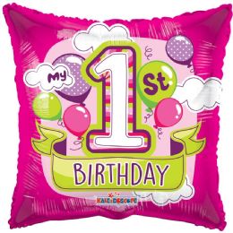 25 Bulk 2-Side "1st Birthday" Prem. Balloon 25's