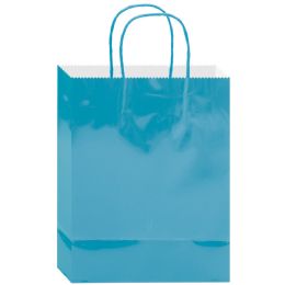 72 Bulk Glossy Gift Bag Aqua/nm 72s 8.8x5.5x3.5-inch