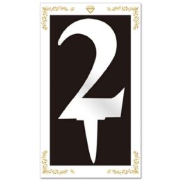 24 Bulk #97300sl2 Cake Topper Silver #2 6.3-inch/16cm