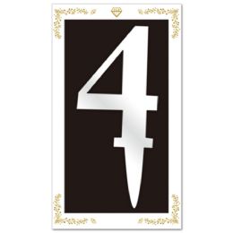 24 Bulk #97300sl4 Cake Topper Silver #4 6.3-inch/16cm