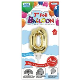 24 Bulk 7-inch Auto Inflatable Balloon #0 Gold