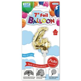 24 Bulk 7-inch Auto Inflatable Balloon #4 Gold