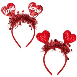 48 Bulk V-Day Headband W/heart 48s