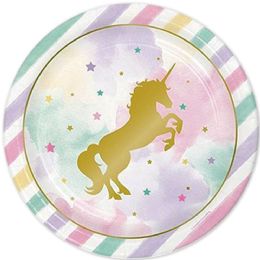 24 Bulk 9"/8ct Plates Unicorn