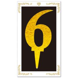 24 Bulk Cake Topper Gold #6 6.3-inch/16cm