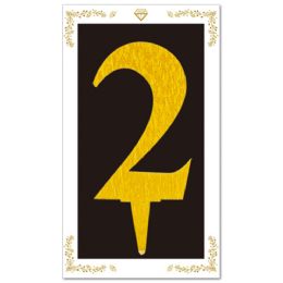 24 Bulk Cake Topper Gold #2 6.3-inch/16cm