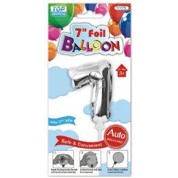 24 Bulk 7-inch Auto Inflatable Balloon #7 Silver