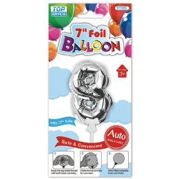 24 Bulk 7-inch Auto Inflatable Balloon #8 Silver