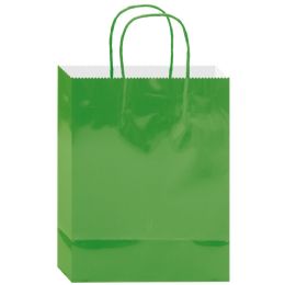 48 Bulk Gift Bag 13x10.5x5.5-inch/l Holiday Green Glossy