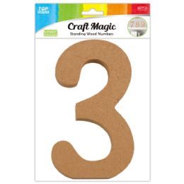 12 Bulk Wooden Number "3" 13x12x1.2cm