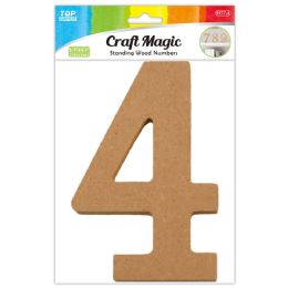 12 Bulk Wooden Number "4" 13x12x1.2cm