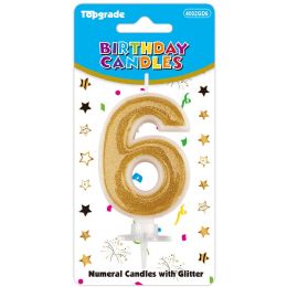 24 Bulk B'day Candle Gold #6