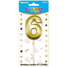 24 Bulk B'day Candle Gold #6