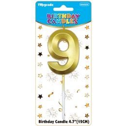 24 Bulk B'day Candle Gold #9