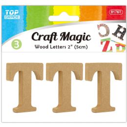 24 Bulk 3pc Wooden Letter "t" 5x4x1cm